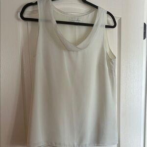 Ann Taylor White Sleeveless Tank Top